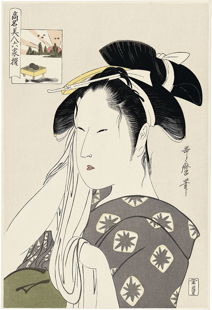 高名美人六家撰 日の出屋後家 喜多川歌麿 Utamaro Kitagawa