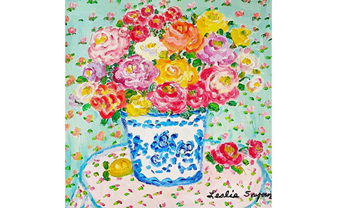 『Blue Meissen with Roses』レスリー・セイヤー／Leslie Sayour