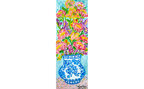 『Mixes Bouquet in Blue Vase』レスリー・セイヤー／Leslie Sayour