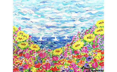 『Garden with Sunflowers』レスリー・セイヤー／Leslie Sayour