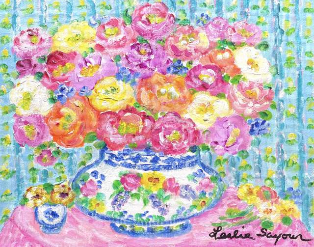 『pink table cloth』レスリー・セイヤー
