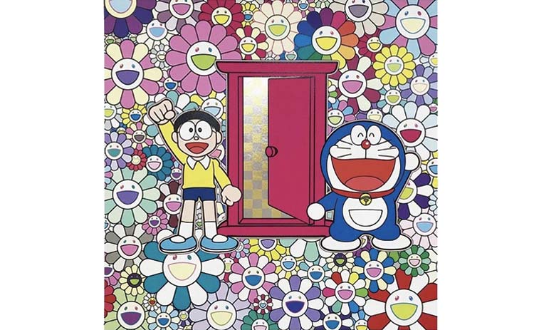 『のび太とドラえもんがお花の中にいます』村上隆／Murakami Takashi