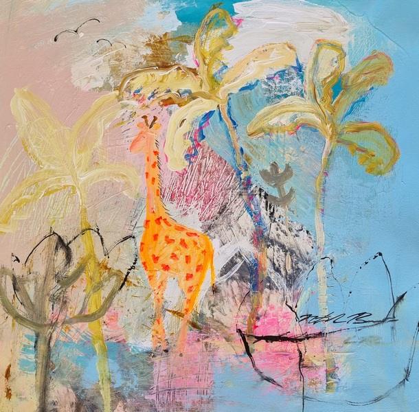『Giraffe with Lotus』Natasha Barnes