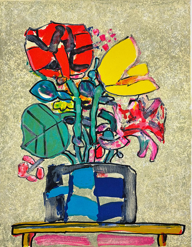 黄土色の背景の黄色のチューリップ ポール・アイズピリ Paul Aïzpiri