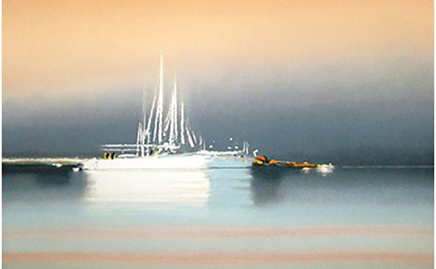 『霧の中の帆船Ⅱ』ピェール・ドートルロー／Pierre Doutreleau