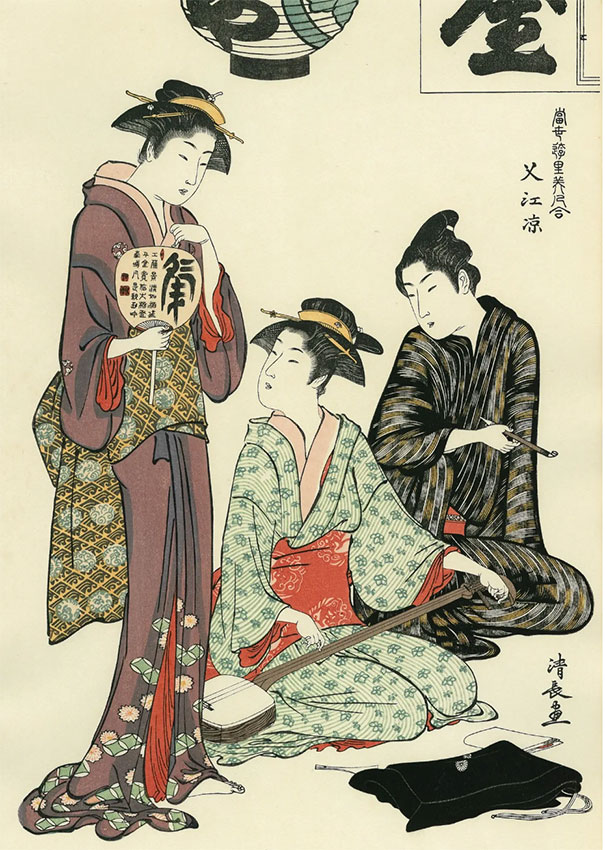 当世遊里美人合 叉江涼 鳥居清長 Kiyonaga Torii